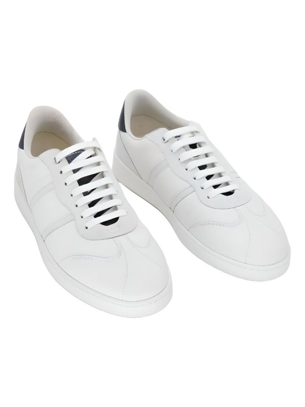Ferragamo Achille 1 Mens Bianco Ottico White Leather Sneakers Size 8.5M
